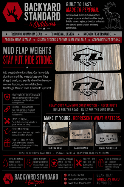 Aluminum Mud Flap Weight Truck Accessory